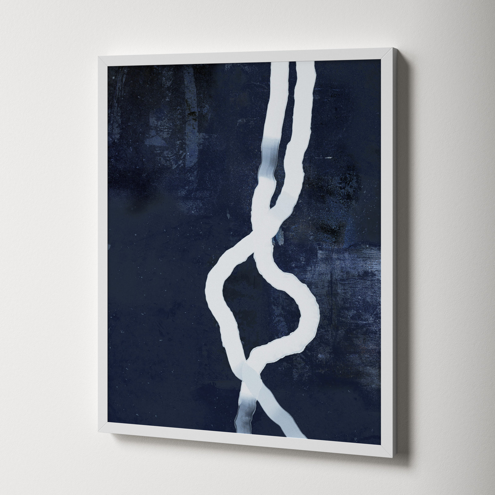 White Rope 3 by Jacques Pilon, 25" H x 20" W, White