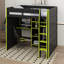Lit mezzanine double avec bureau, lumières RVB, garde-robe et compartiments de rangement-1876614759