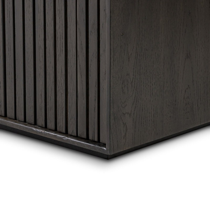 Leo 82'' W Solid Wood Sideboard, Smoked Black