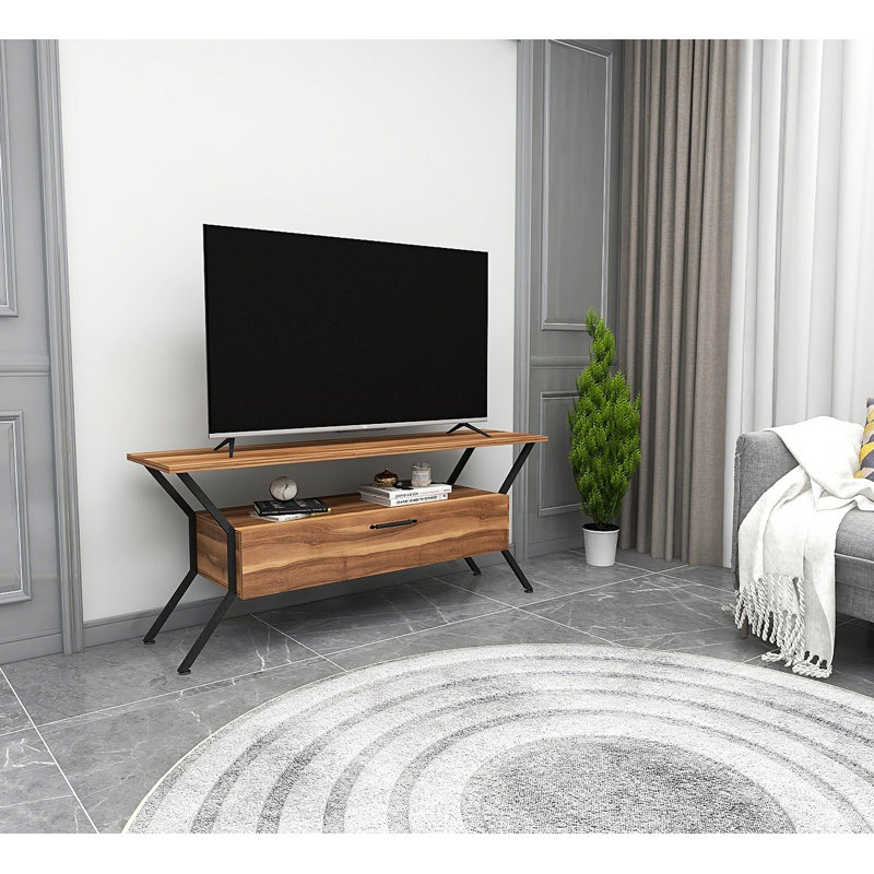Alburnett TV Stand, Walnut/Black