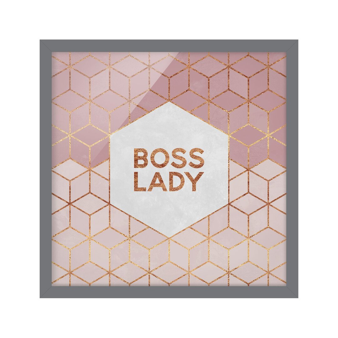 Bild mit Rahmen - Boss Lady Hexagons Pink - Quadratisch 1: 1