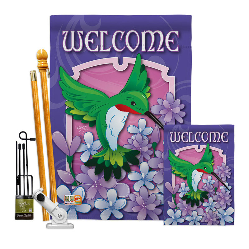 Double Sided 40'' H x 28'' W Polyester Animal Flag Set