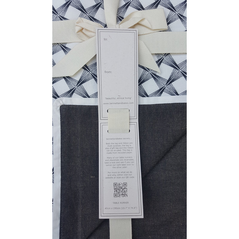 Thaksin Cotton Table Runner, Black