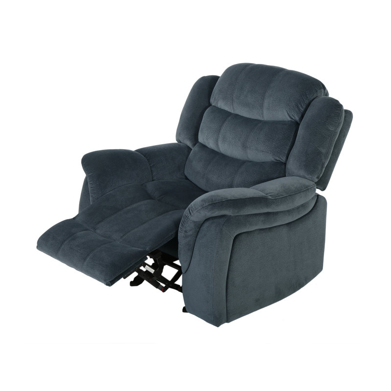 Design classique, tissu moelleux gris acier, fauteuil inclinable oscillant, Gris acier