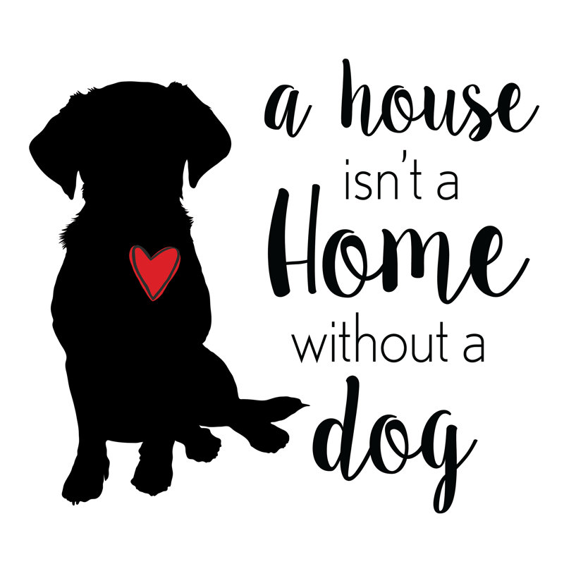 House Home Dog - Wrapped Canvas Print, 76cm H x 76cm W x 3.8cm D