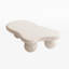 Table basse Cloud - Design blanc crème de 47 pouces pour le salon avec 3 pieds, plateau de table irrégulier, articles de bureau de grande taille, installation rapide dans la pièce, plateau magnifique, grand espace de rangement sur le bureau, long