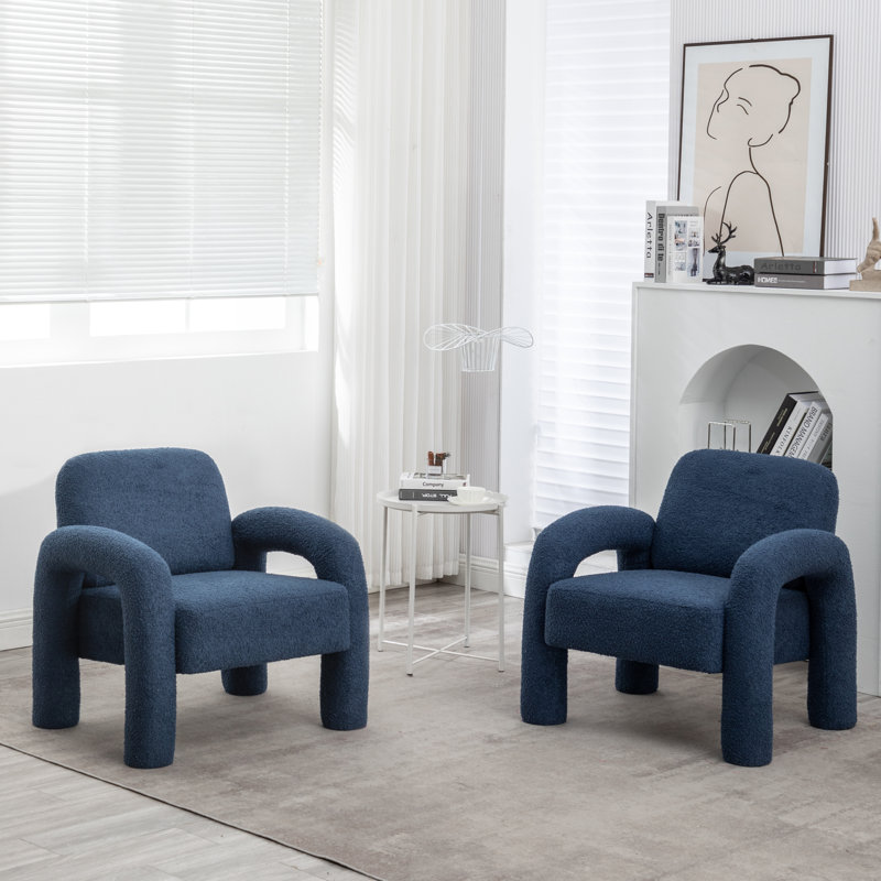 Amrane Upholstered Armchair, Black Polyester