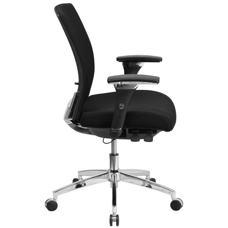 Black Mesh and Fabric Adjustable Executive Swivel Chair