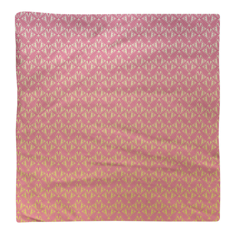 Serviette de coton art déco classic, Rose / Jaune, H 0,1 po x l 22 po x P 22 po, Sergé de coton