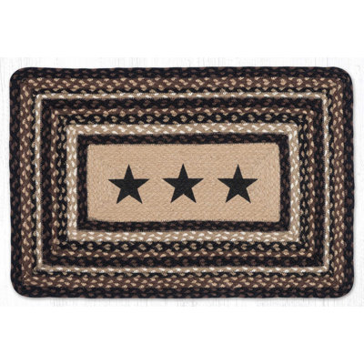 Tapis noir à imprimé étoiles noires