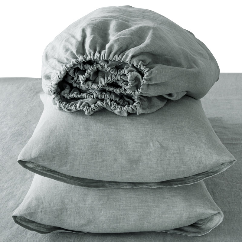 Cal-King Sheet Set Bed Set 4 Pc, Bedding Sheets & Pillowcases, Bed in a Bag, Sea Glass