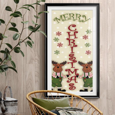 Reindeer Merry Christmas - cadre photo, impression d'art textuel