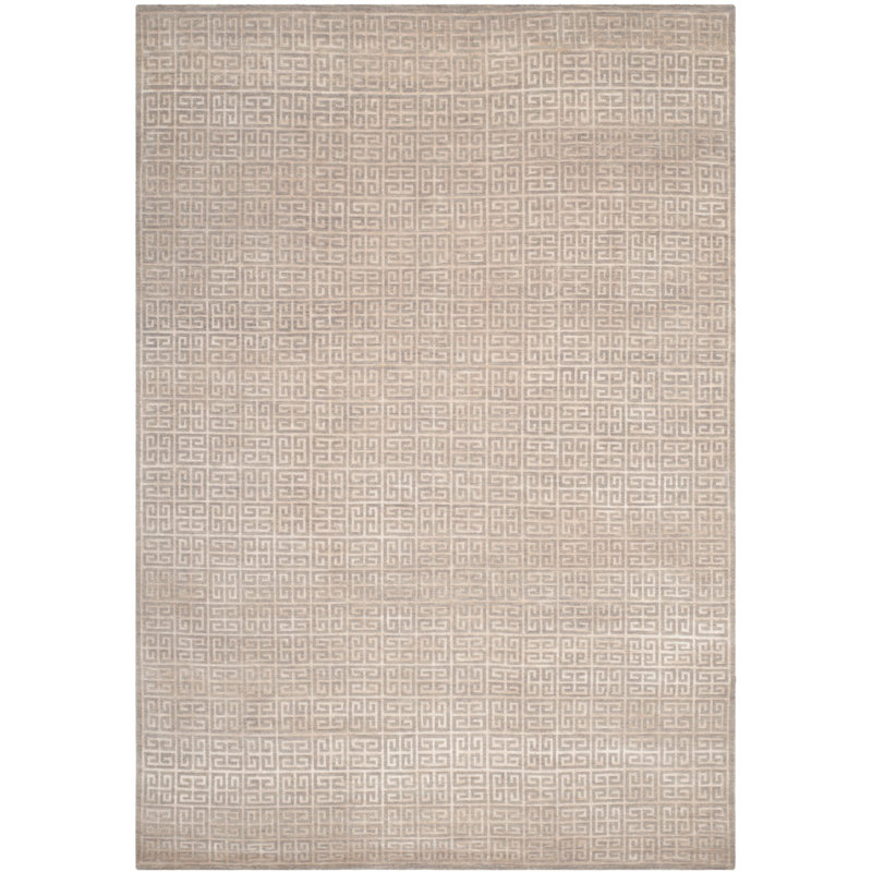 Tapis taupe noué à la main Zolder, Rectangle 9 pi x 12 pi