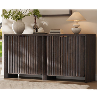 Buffet 31,5 po avec 2 portes et tablette réglable, console en bois pour la salle à manger