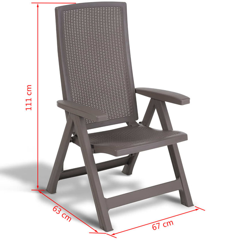 Allibert Reclining Garden Chair Montreal 2 Piece, Montreal Graphite