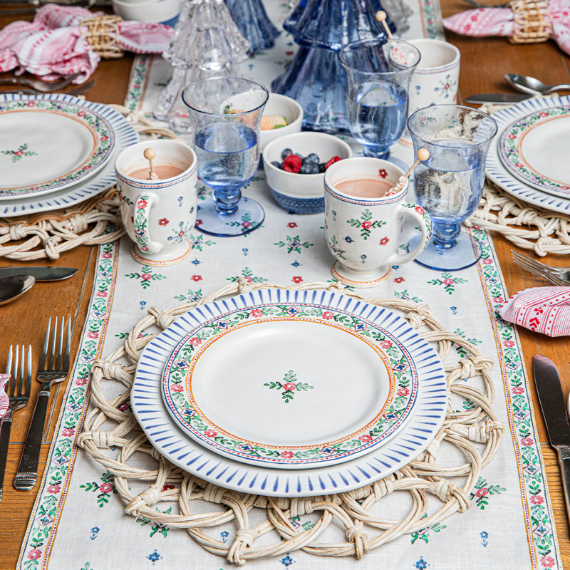 Handcrafted Ceramic Floral Salad/Dessert Plate, 9.25"