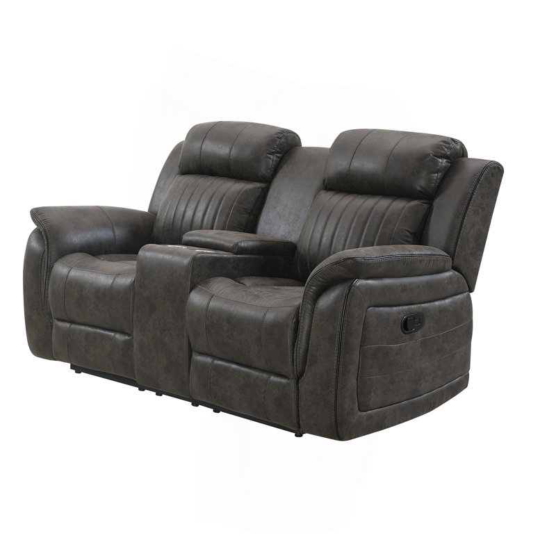 GREY CONSOLE RECLINING LOVESEAT