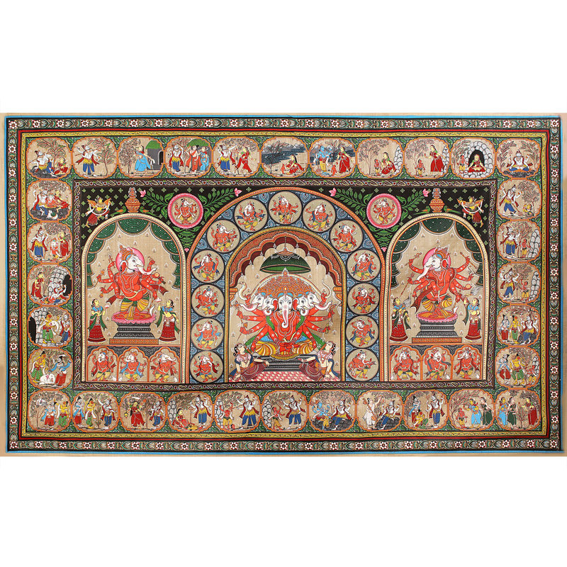 «Panchmukhi Lord Ganesha Story» | Peinture de Patta | Odisha Art