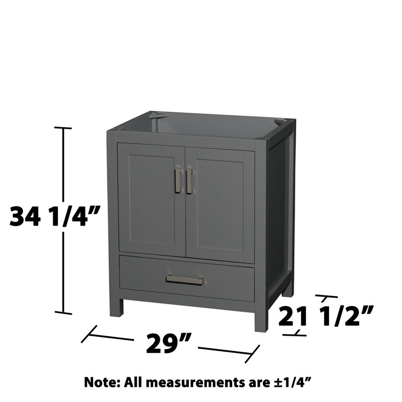 Sheffield 29" Single Bathroom Vanity Base Only, Dark Gray