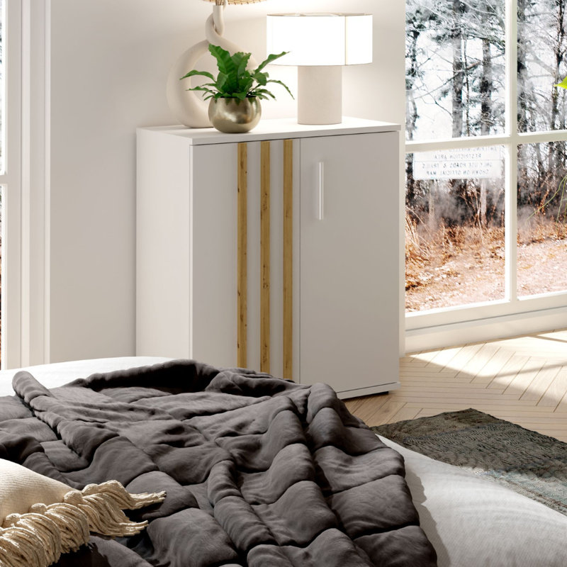 Renotta 60cm W Chest of Drawers, Highgloss sand grey