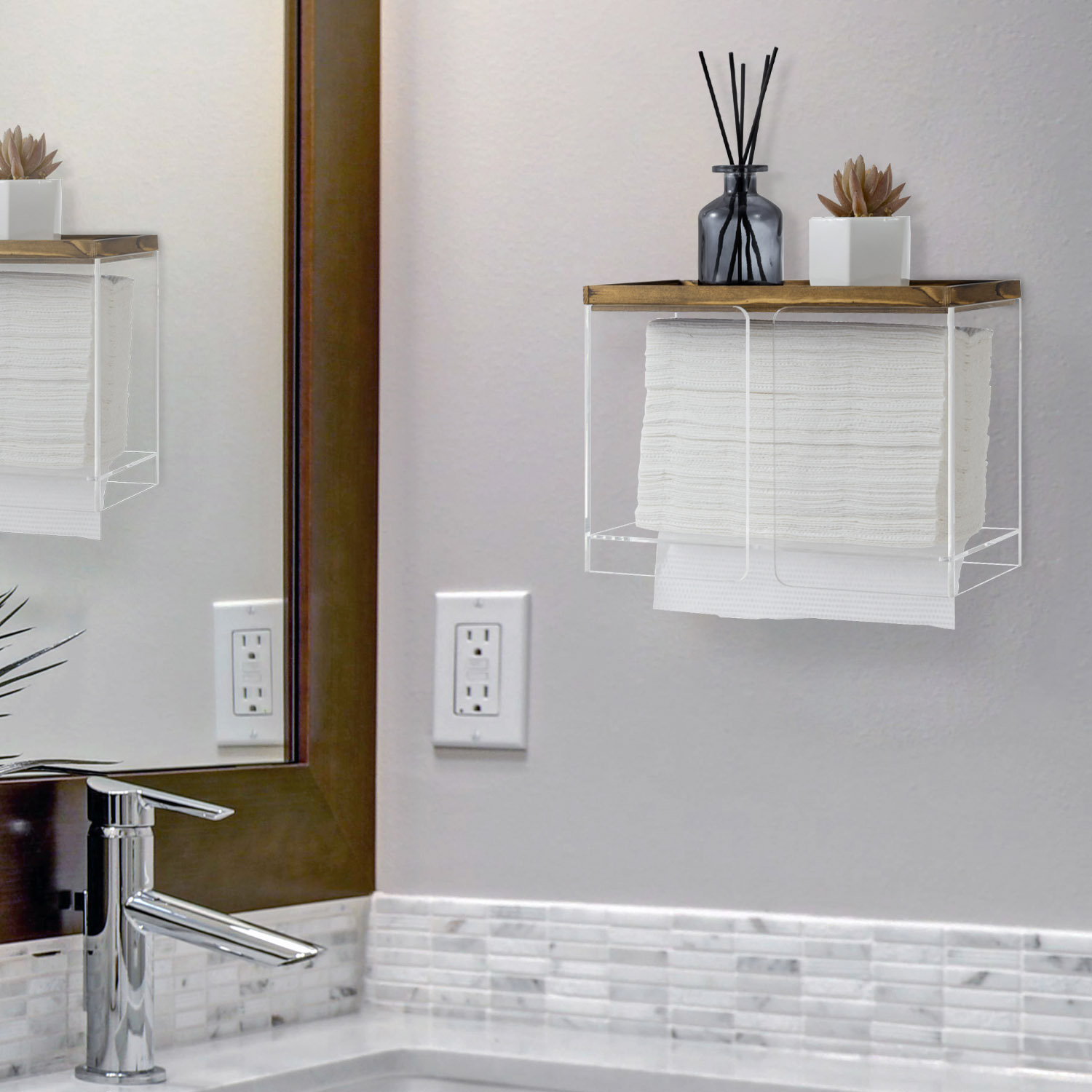 Dalton Wood Wall / Under Cabinet Mounted Paper Towel Holder