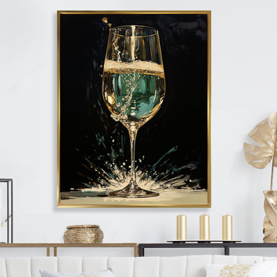 Or et émeraude champagne rêveur - champagne grand art mural