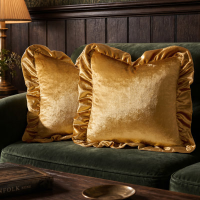 Velvet Ruffle Soft Throw Pillow Covers,Decorative Luxurious Cushion Case for sofa couch
