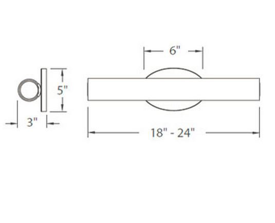 Loft 1 - Light LED Flush Mounted Sconce, 2700K, Brushed Nickel, 18" W