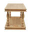Table basse rectangulaire à 2 niveaux de 36 x 18 x 18 po, table de salon en bois naturel avec pieds de balustre sculptés, maison de campagne / campagne française