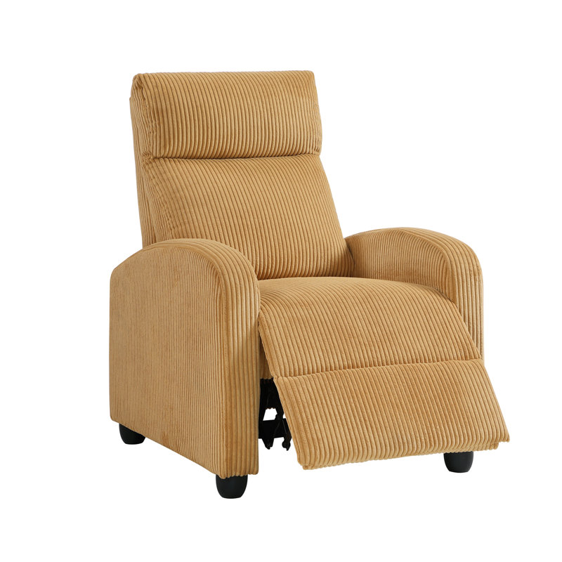 Modern Push Back Recliner, Yellow
