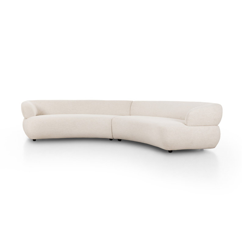 Belen Chaise Sectional, Nomad Snow Polyester Blend
