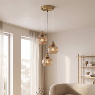 3 - Light Brushed Brass Pendant
