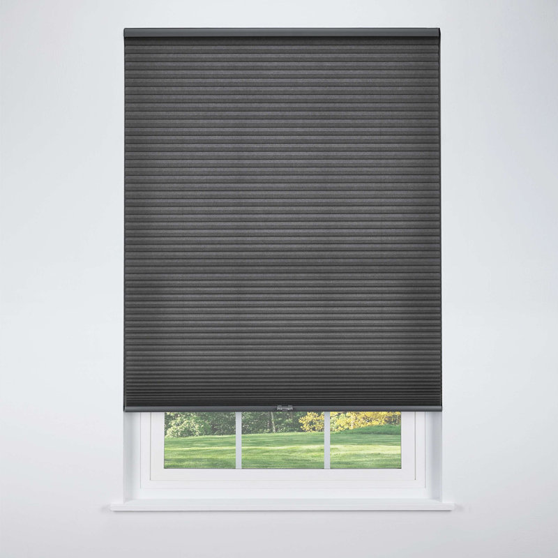 Linen Avenue Cordless Cellular Light Filtering Shade Dark Grey (Arrives 1/4" Narrower), 31.5"W x 84"L