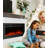 49“ Freestanding Electric Fireplace Heater with Mantel, 12 Flame Colors, Stones and Logs, Dual Power-1846883397-1843017555