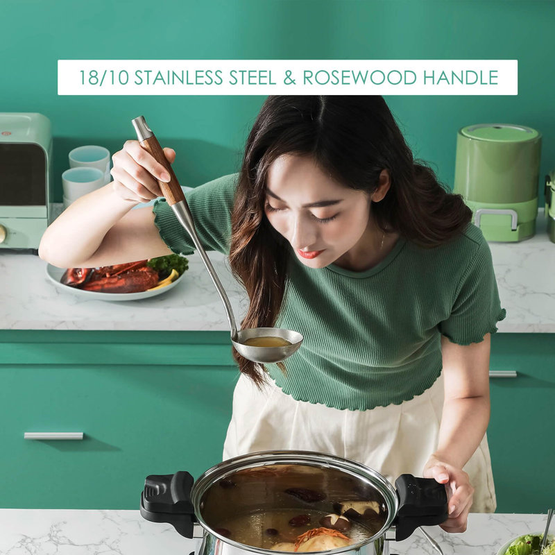 18/10 Stainless Steel and Rosewood 8-Piece Kitchen Utensil Set