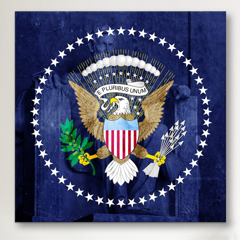 « flags », impression sur toile tendue, "lincoln présidentielle", H 37 po x l 37 po x P 1,5 po