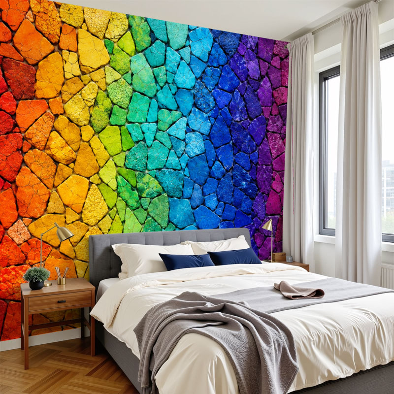 Papier peint adhésif auto-adhésif moderne pour la chambre à coucher L 69 po x l 96 po Peel and Stick