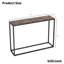 Table d'entrée étroite de style industriel, brun et noir haut de gamme, bureau multifonctionnel, console à quatre pieds réglables idéale pour les balcons, facile à assembler