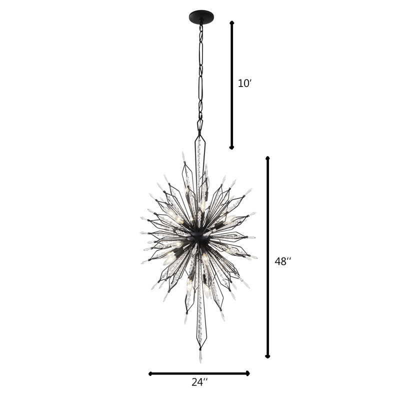 Lustre sphérique Spoutnik 16 lumières Orbital, Carbone
