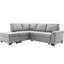 Canapé-lit avec rangement caché, accoudoir modulaire en velours gris, velours, confort supérieur