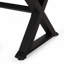 Banc de salle à manger antique noir mat antique, structure en aluminium durable avec pieds en forme de X pour un attrait moderne et rustique