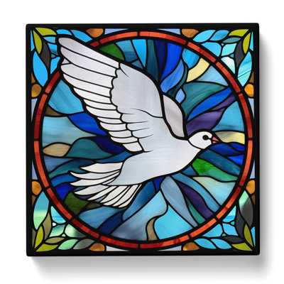 Dove Stained Glass Effect - Wrapped Canvas