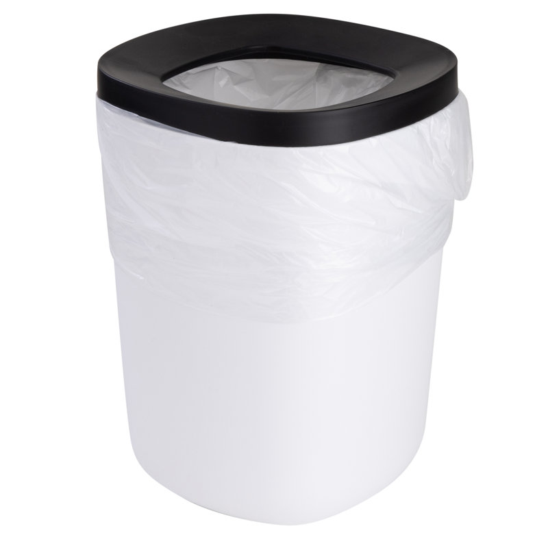 Plastic Open Waste Basket - 1.32 Gallons, White