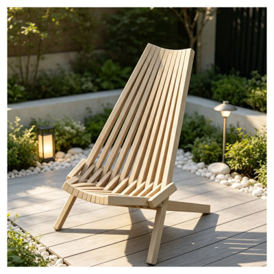 Fauteuil de jardin pliant en bois d'acacia - Fauteuil de détente portatif en bois massif pour terrasse, jardin, camping et balcon