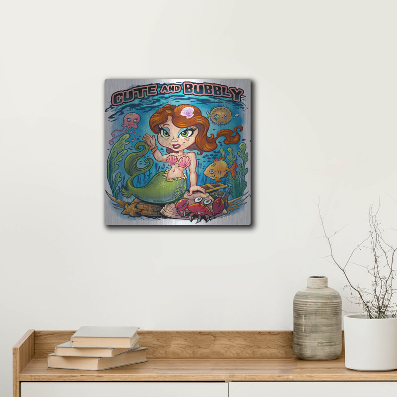 «Kid Mermaid Underwater Gabarit» par Flyland Designs, H 12 po x l 12 po