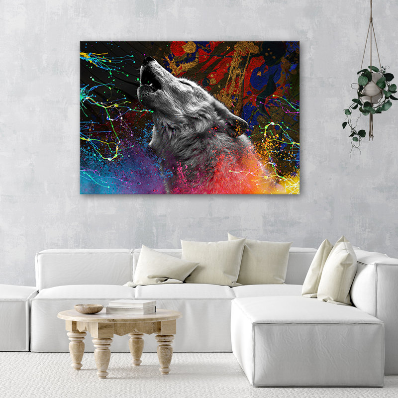 Wolf Bull Nature - Wrapped Canvas Print, 70cm H x 100cm W