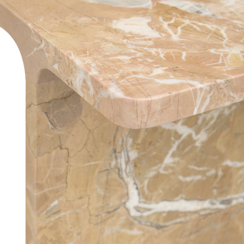 Delaney Marble End Table, Rust Brown