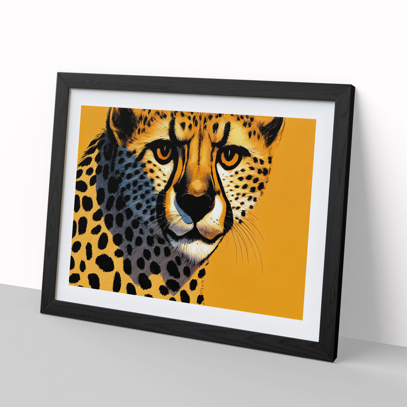 A Pretty Cheetah - Single Picture Frame Print, 46cm H x 64cm W, Black
