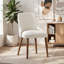 Chaise de salle à manger à haut dossier avec dossier ergonomique courbé, siège rembourré et pieds en bois massif-875418361