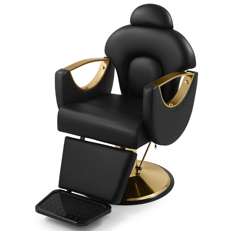 Fauteuil de coiffeur inclinable pivotant à 360 °, fauteuil de salon à pompe hydraulique robuste avec repose-pieds et appui-tête